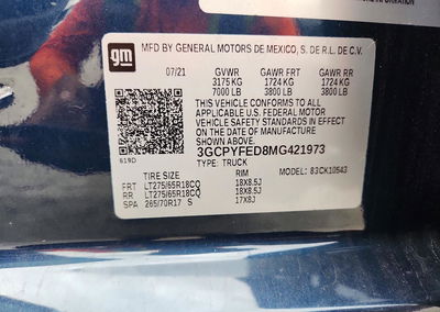 2021 Chevrolet Silverado K1500 Lt Trail Boss, daño Lateral, Copart lote 58653386, foto 12 de 13