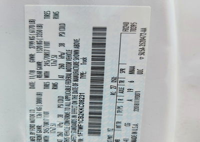 2019 Ford F150, Rear End damage, Copart lot 56951576, photo 12 of 12