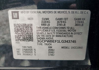 2020 Chevrolet Silverado C1500 Custom, uszkodzenie: Przód, Copart lot 60384216, zdjęcie 12 z 14