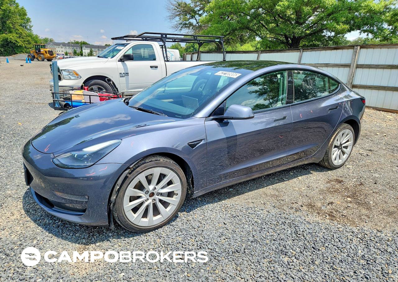 2022 Tesla Model 3, daño Mecánico, Copart lote 62210906
