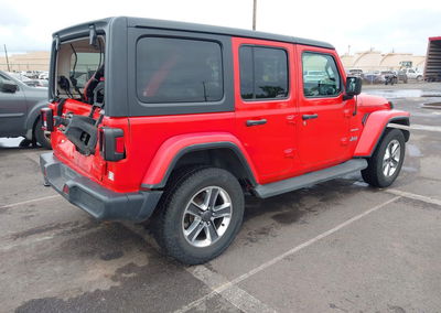 2020 Jeep Wrangler Unlimited Sahara 4x4, daño Trasero, Iaai lote 44592487, foto 4 de 17