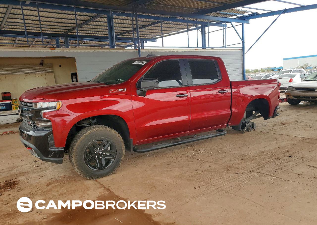 2021 Chevrolet Silverado K1500 Lt Trail Boss, Side damage, Copart lot 77866885