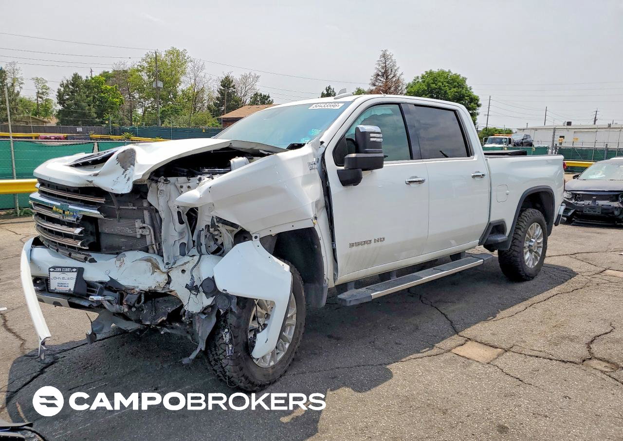 2021 Chevrolet Silverado K3500 High Country, Front End damage, Copart lot 58433596