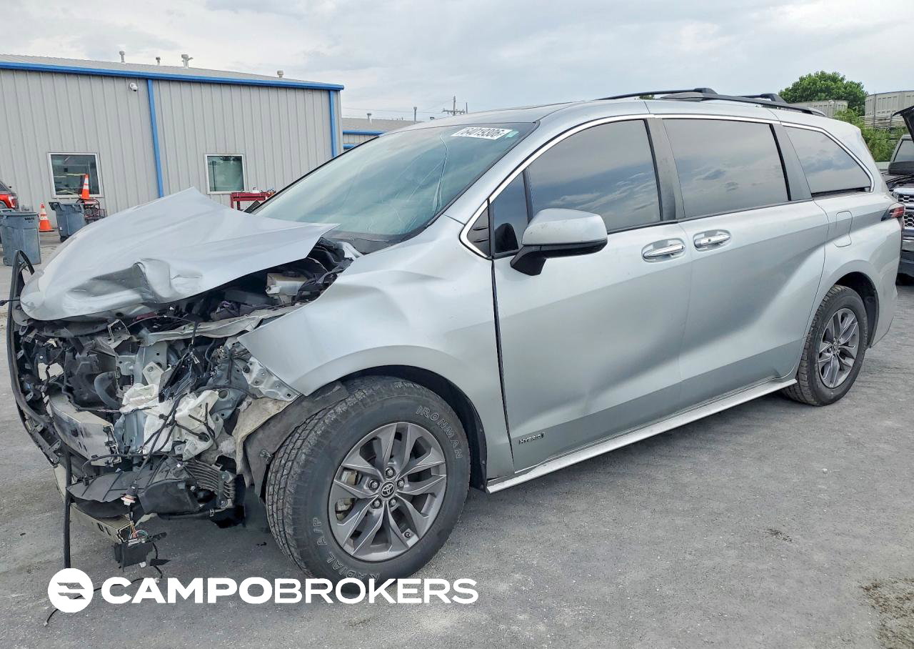 2021 Toyota Sienna Xle, daño Frontal, Copart lote 64019306