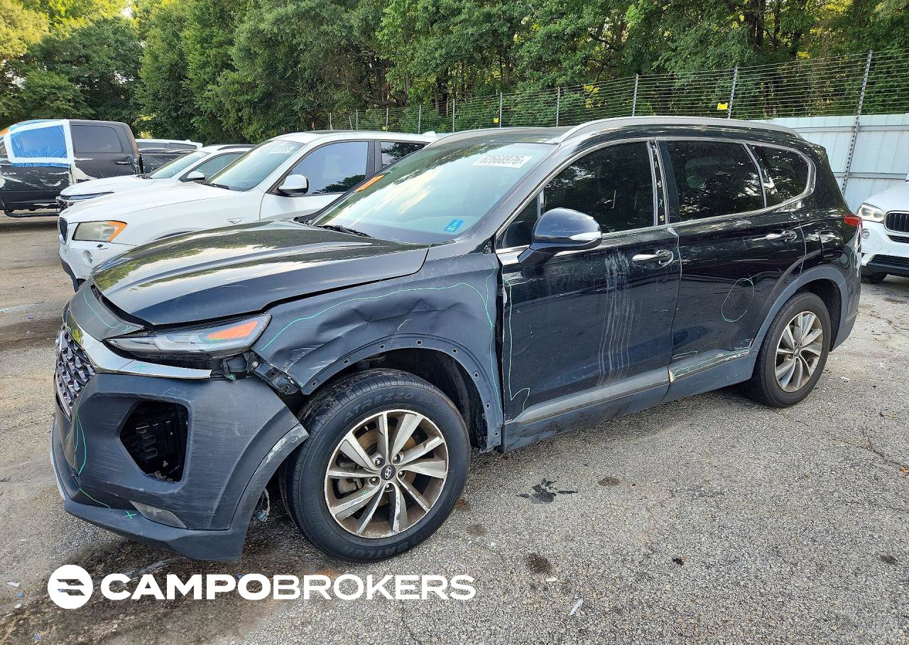 2019 Hyundai Santa Fe Limited 2.4l, Front End damage, Copart lot 62668976
