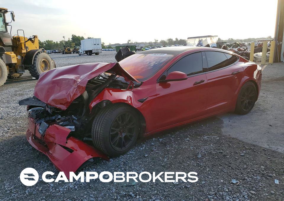 2021 Tesla Model S, daño Frontal, Copart lote 58201666