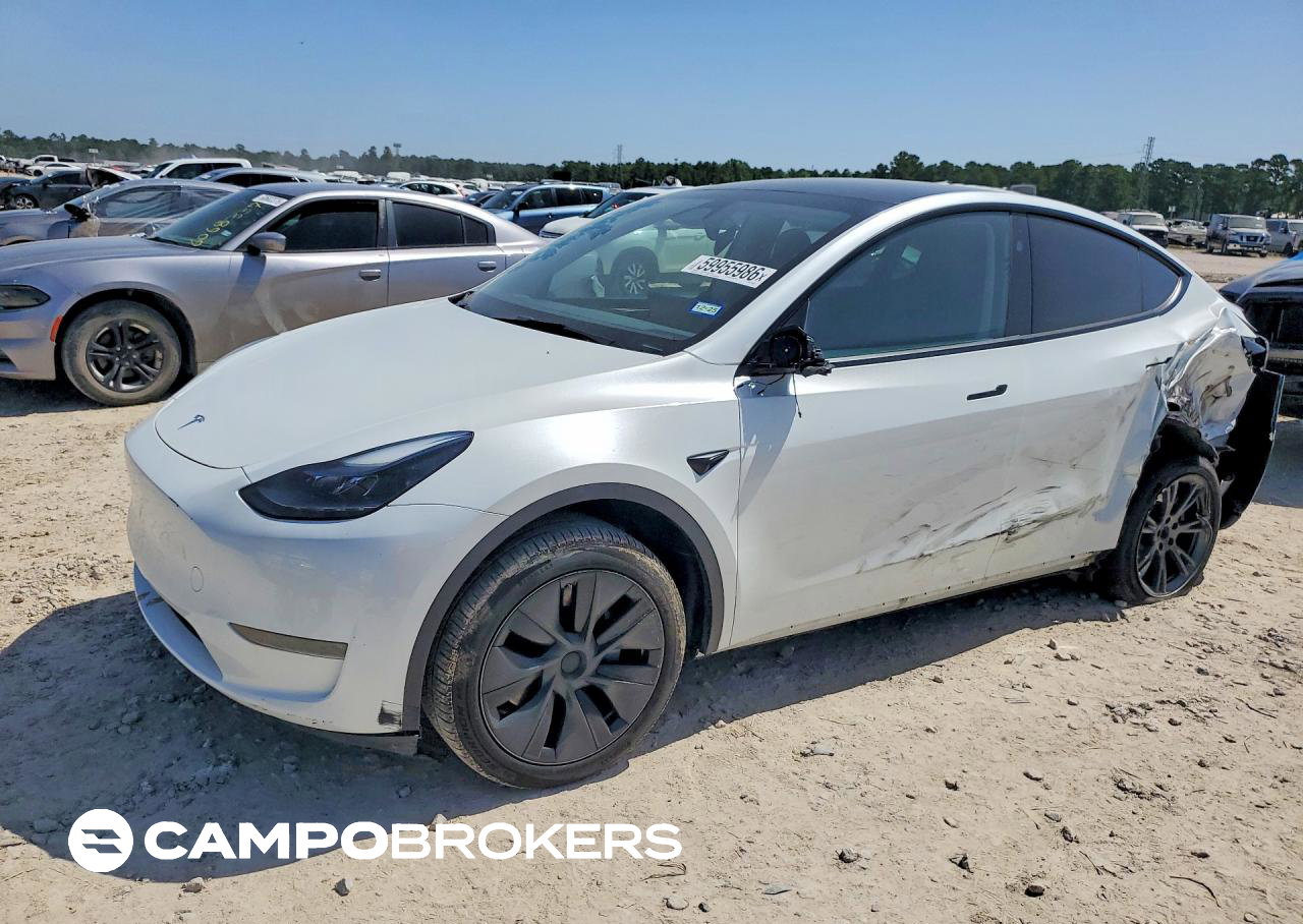 2025 Tesla Model Y, Rear End damage, Copart lot 59955986