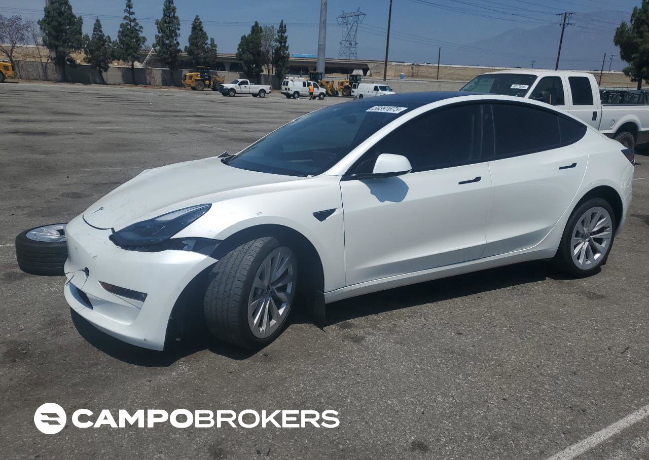 2022 Tesla Model 3, daño Frontal, Copart lote 59391675