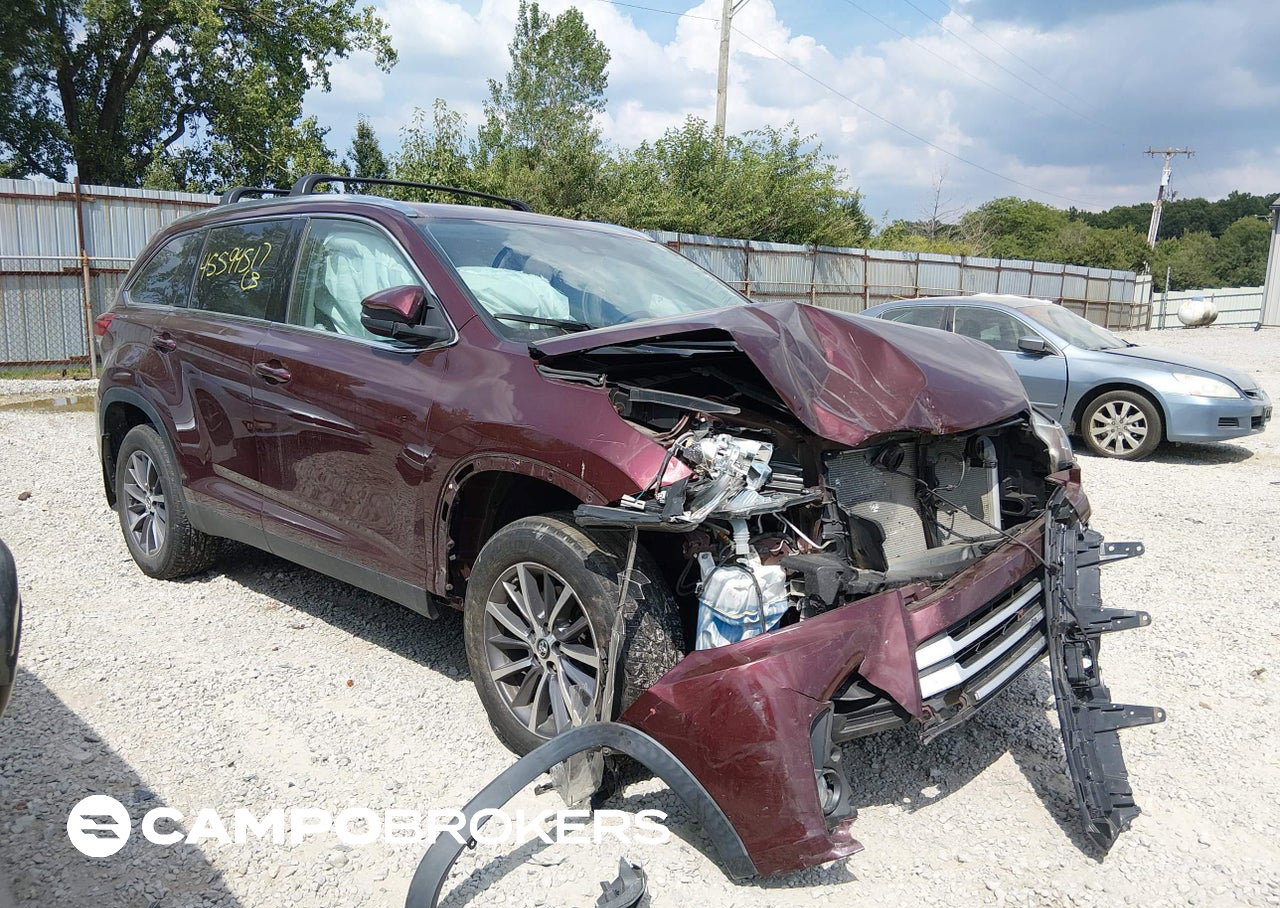 2019 Toyota Highlander Xle, пошкодження: Передня частина, Iaai лот 45594517