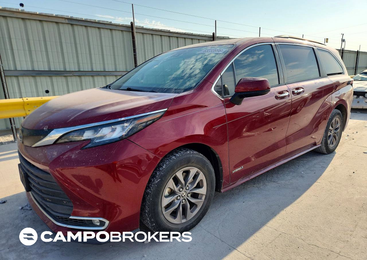 2021 Toyota Sienna Xle, daño Granizo, Copart lote 63233996