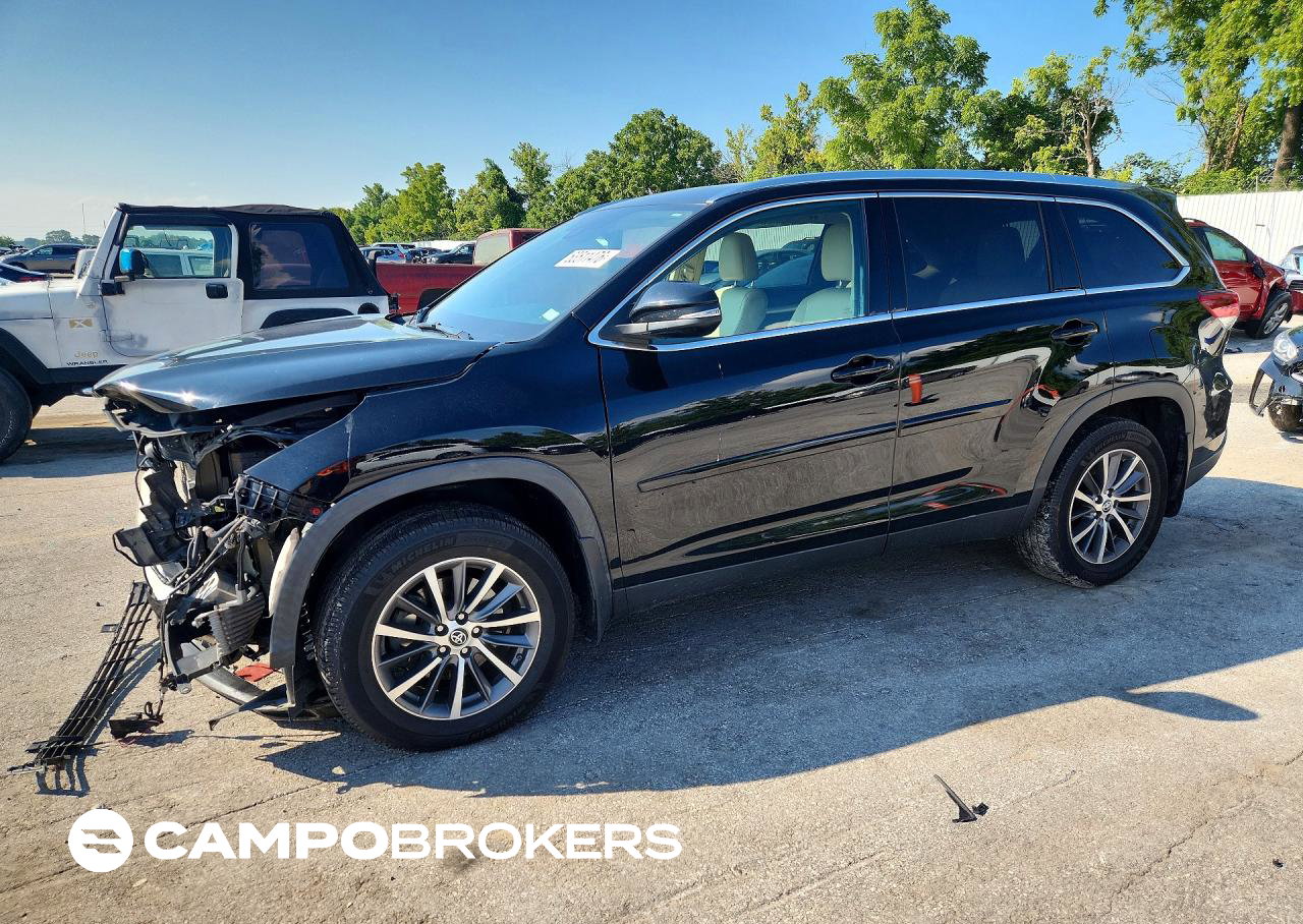 2019 Toyota Highlander Xle, пошкодження: Передня частина, Copart лот 63511476