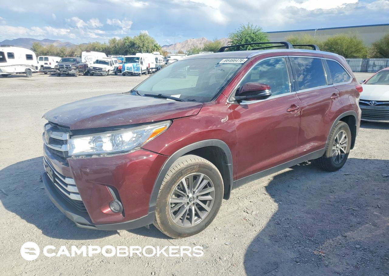2019 Toyota Highlander Xle, пошкодження: Передня частина, Copart лот 66466476