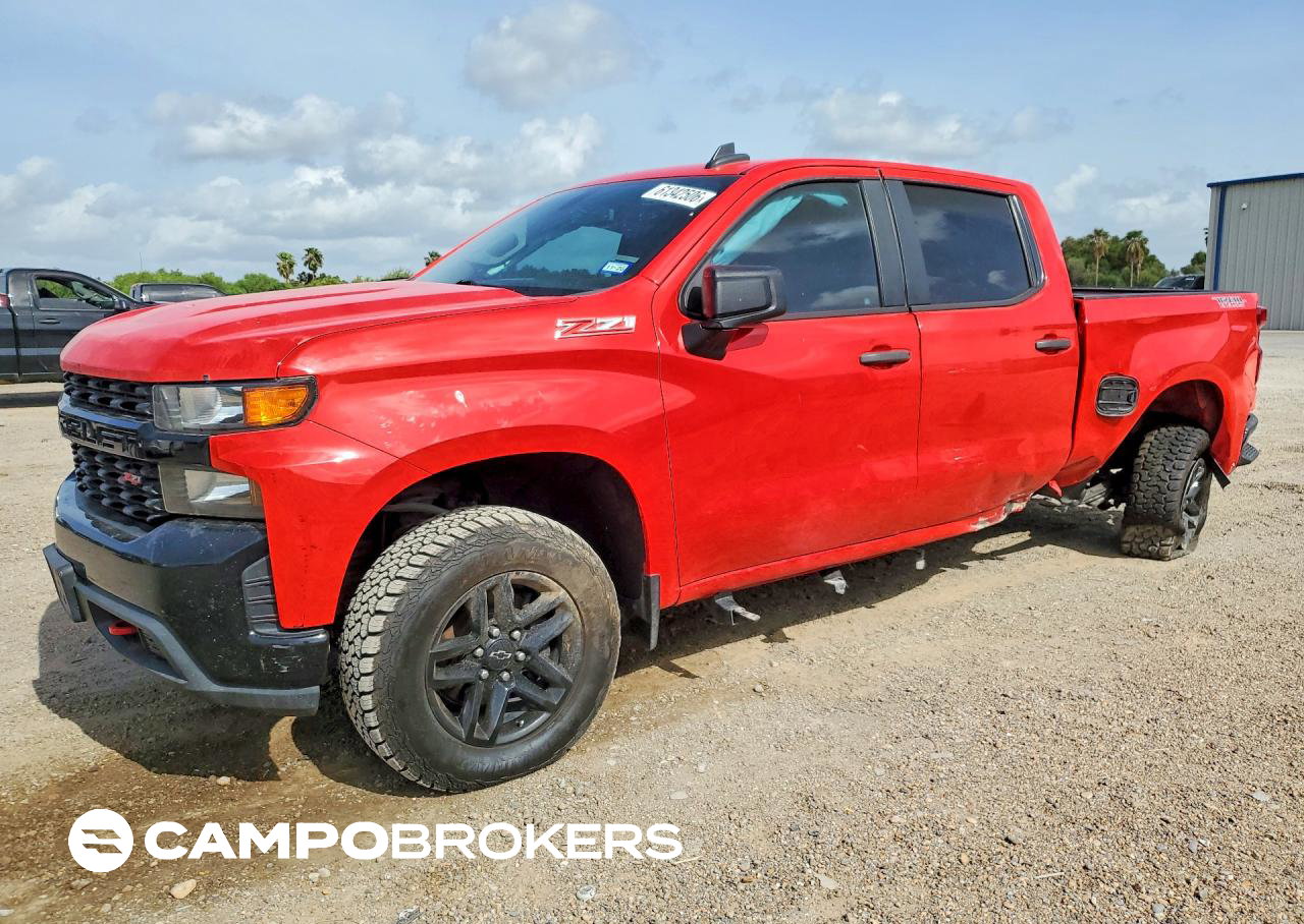 2020 Chevrolet Silverado K1500 Trail Boss Custom, Side damage, Copart lot 61342506