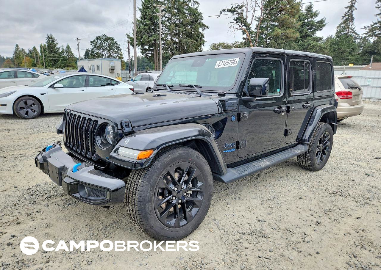 2021 Jeep Wrangler Unlimited Sahara 4xe, daño Frontal, Copart lote 67126706