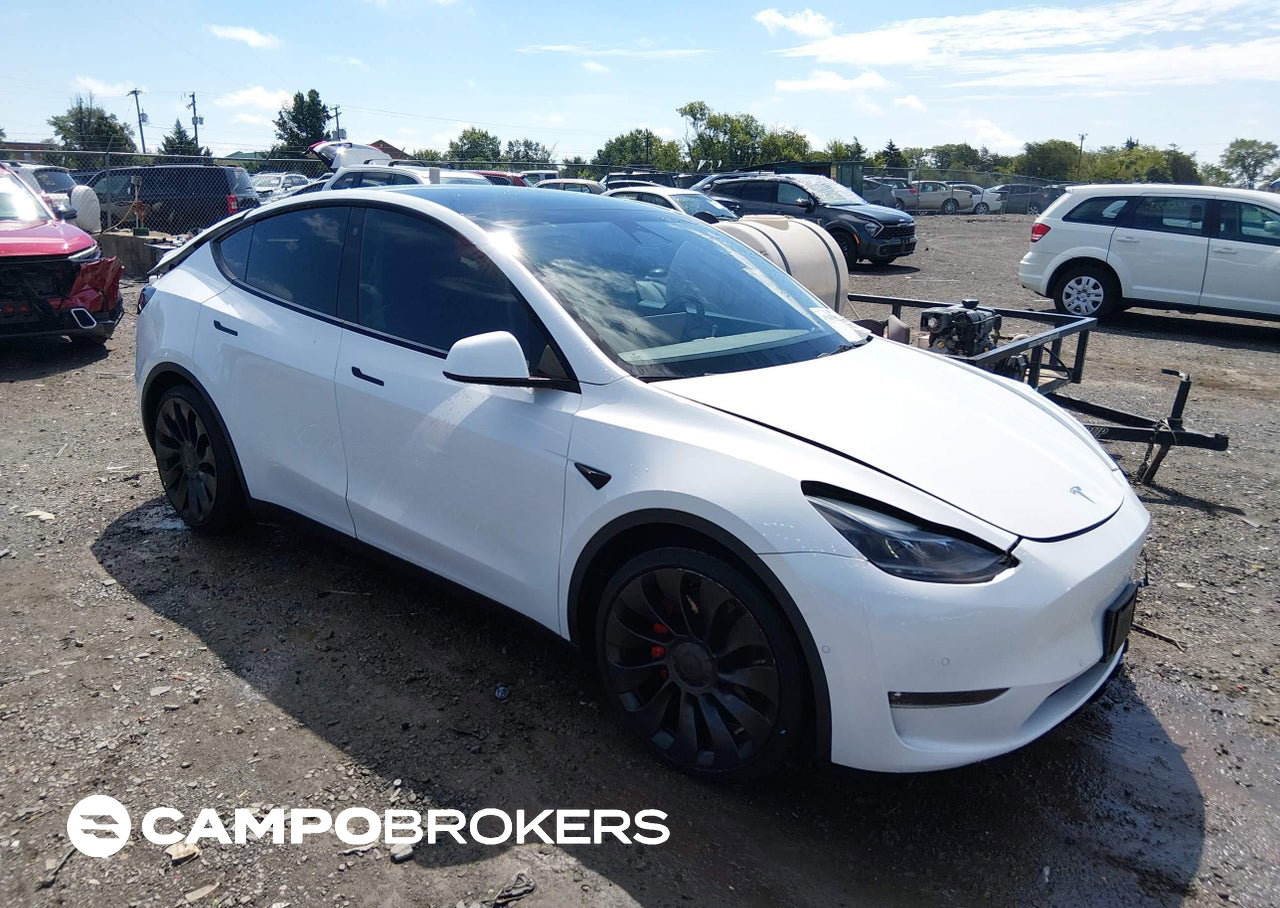 2022 Tesla Model Y Performance Dual Motor All-wheel Drive, daño Front & Rear, Iaai lote 45800355