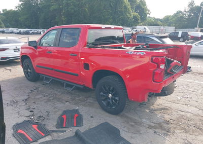 2021 Chevrolet Silverado 1500 4wd  Short Bed Custom, Rear damage, Iaai lot 45538529, photo 3 of 6