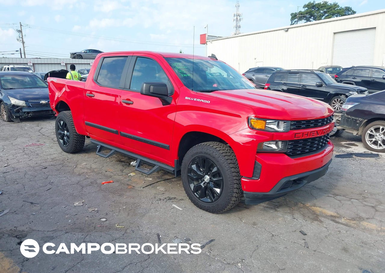 2021 Chevrolet Silverado 1500 4wd  Short Bed Custom, Rear damage, Iaai lot 45538529