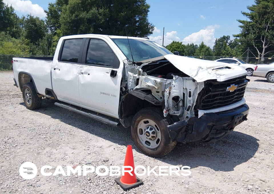 2024 Chevrolet Silverado 2500hd 4wd  Long Bed Work Truck, Front & Rear damage, Iaai lot 45647393