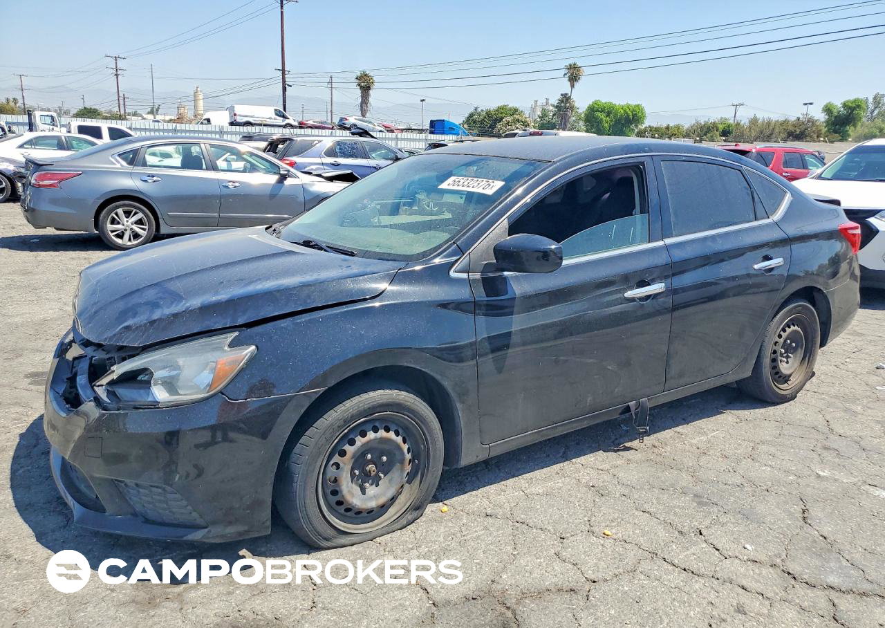 2019 Nissan Sentra S, daño Frontal, Copart lote 56332376
