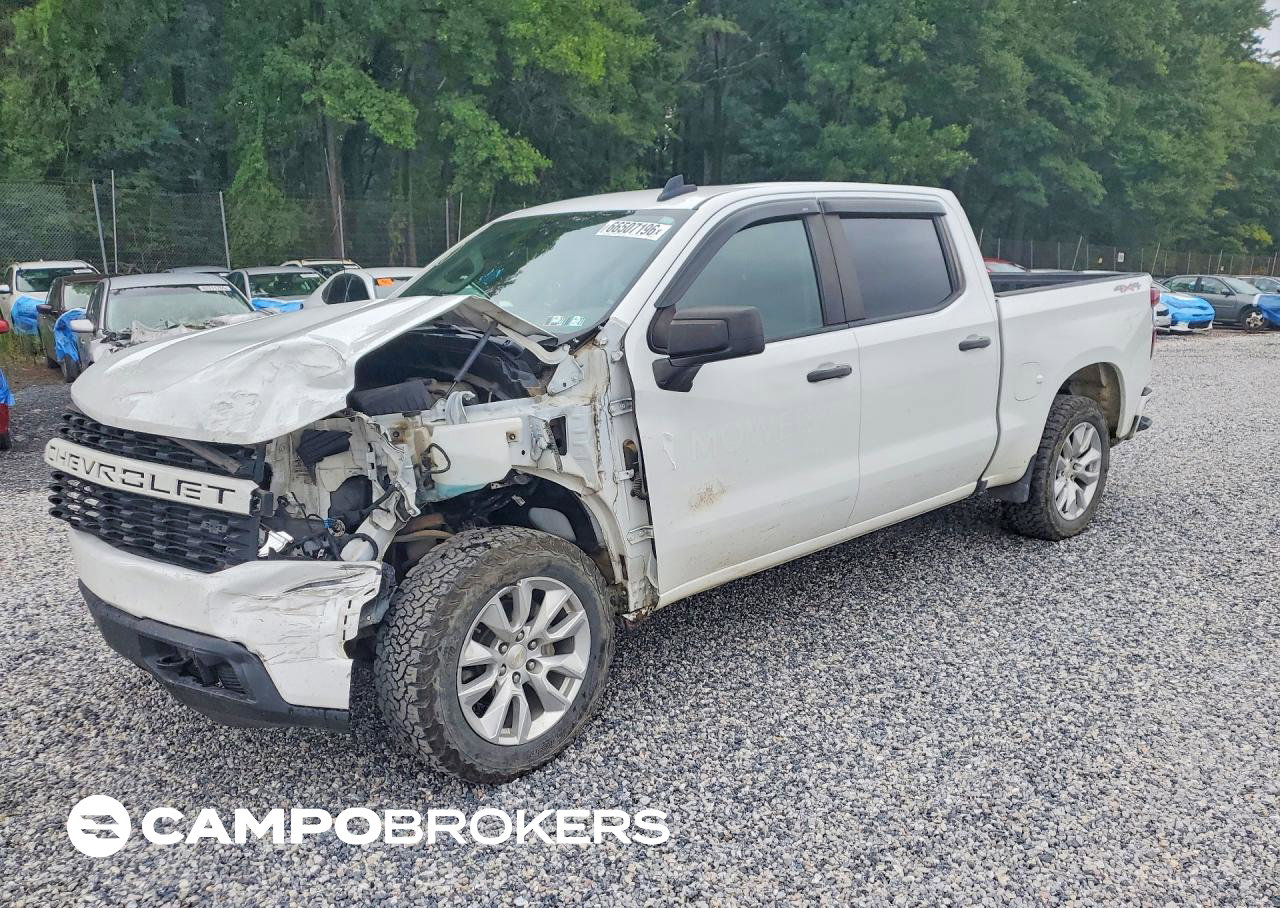 2021 Chevrolet Silverado K1500 Custom, Front End damage, Copart lot 66507196