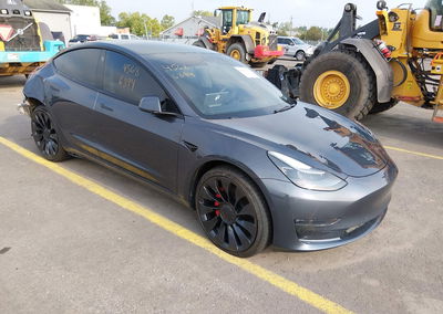 2022 Tesla Model 3 Performance Dual Motor All-wheel Drive, daño Trasero derecho, Iaai lote 45686894