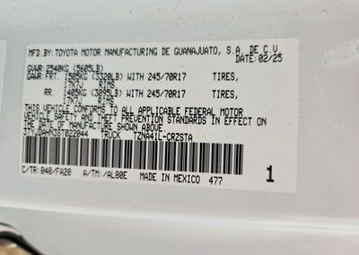 2025 Toyota Tacoma Sr, daño Frontal, Copart lote 68020436, foto 13 de 13