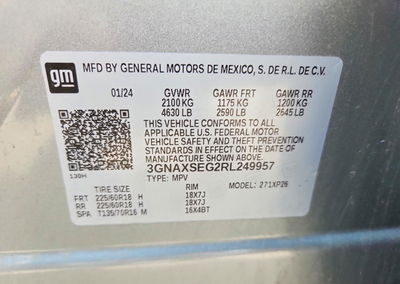 2024 Chevrolet Equinox Ls, пошкодження: Задня частина, Copart лот 63703196, фото 13 з 13