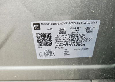 2023 Chevrolet Equinox Lt, Front End damage, Copart lot 65495886, photo 13 of 13
