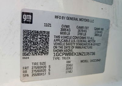 2022 Chevrolet Silverado Ltd C1500 Custom, daño Frontal, Copart lote 64235806, foto 13 de 13