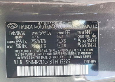 2026 Hyundai Santa Fe Sel, uszkodzenie: Tył, Copart lot 51371166, zdjęcie 14 z 16