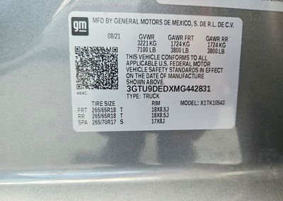 2021 Gmc Sierra K1500 Slt, пошкодження: Град, Copart лот 57875366, фото 12 з 12