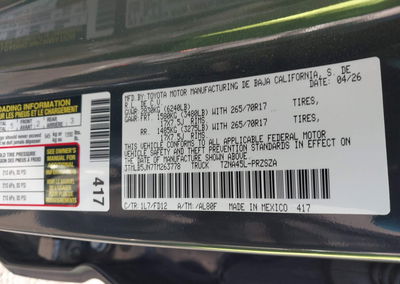 2026 Toyota Tacoma Trd Off Road, daño Frontal, Iaai lote 45874471, foto 9 de 22
