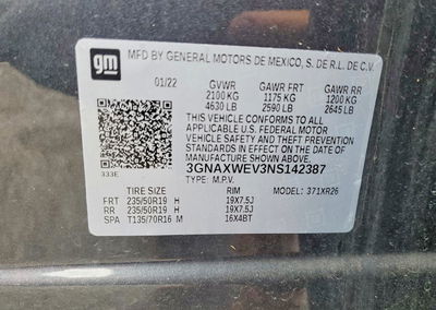2022 Chevrolet Equinox Rs, uszkodzenie: Zalanie, Copart lot 66895306, zdjęcie 14 z 14