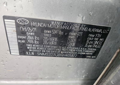 2022 Hyundai Santa Fe Sel, daño Frontal, Copart lote 48092606, foto 12 de 14