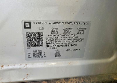 2021 Chevrolet Equinox Lt, daño Frontal, Copart lote 61044556, foto 13 de 13