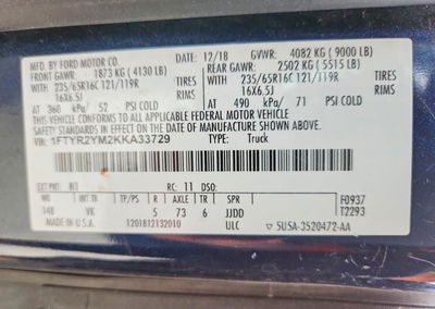 2019 Ford Transit 250 Delivery Van, uszkodzenie: Przód, Copart lot 63732246, zdjęcie 14 z 14