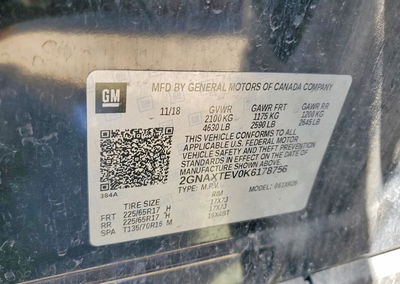 2019 Chevrolet Equinox Lt, daño Frontal, Copart lote 64235686, foto 13 de 13