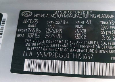 2026 Hyundai Santa Fe Sel, Rear damage, Iaai lot 45793207, photo 9 of 16