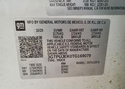 2026 Gmc Sierra K1500 Elevation-l, Front End damage, Copart lot 67868186, photo 12 of 12