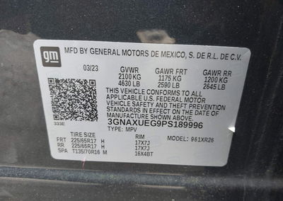 2023 Chevrolet Equinox Awd Lt, daño Suspensión, Iaai lote 45604078, foto 9 de 16