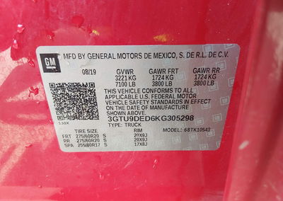 2019 Gmc Sierra 1500 Slt, daño Trasero, Iaai lote 45746059, foto 9 de 17
