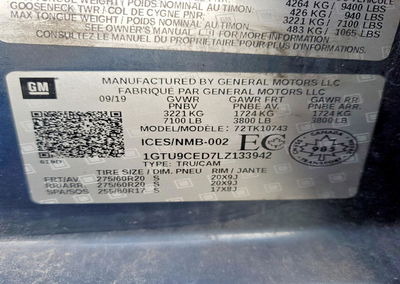 2020 Gmc Sierra K1500 Elevation, Front End damage, Copart lot 62786006, photo 14 of 14