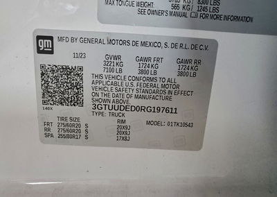2024 Gmc Sierra K1500 Slt, uszkodzenie: Tył, Copart lot 94608165, zdjęcie 13 z 13