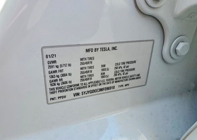 2021 Tesla Model Y, daño Frontal, Copart lote 59716396, foto 12 de 14