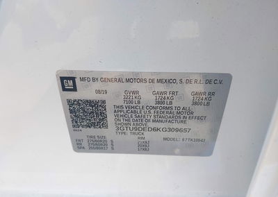 2019 Gmc Sierra 1500 Slt, Front End damage, Iaai lot 45585095, photo 9 of 17