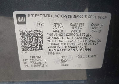 2022 Chevrolet Equinox Fwd Ls, Front End damage, Iaai lot 45256607, photo 9 of 17