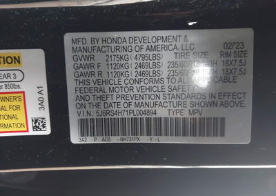 2023 Honda Cr-v Ex-l Awd, Front & Rear damage, Iaai lot 45876511, photo 9 of 16
