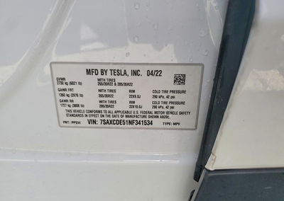 2022 Tesla Model X, daño Frontal, Copart lote 61005636, foto 12 de 14