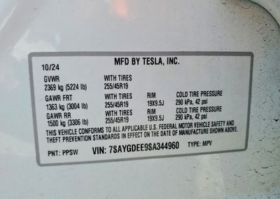 2025 Tesla Model Y, Front End damage, Copart lot 59261816, photo 12 of 14
