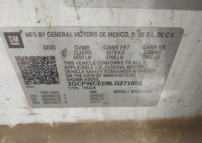 2020 Chevrolet Silverado 1500 2wd  Short Bed Lt, Front End damage, Iaai lot 45691563, photo 9 of 11
